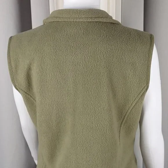 New York & Company NY Jeans Women’s Olive Green Full-Zip Fleece Vest Size Medium - Picture 5 of 10